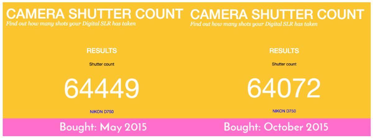 How to find shutter count on nikon d750